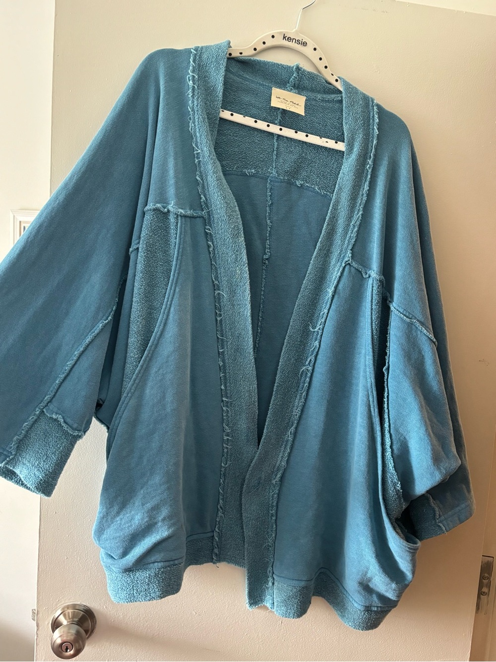 Free People Deep Pockets Cardi in Lakeshore Blue - Picture 3 of 4